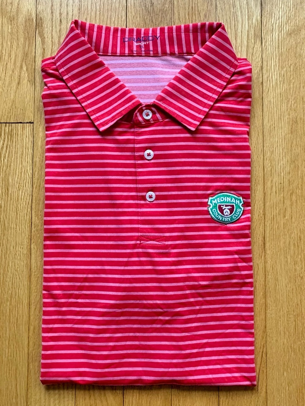 B. Draddy Sport Men Short Sleeve Performance Polo XL Red Medina President Cup